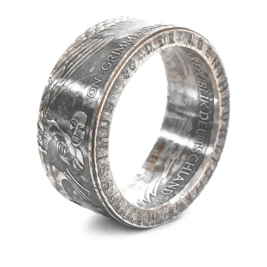 Münzring BRD 5 Mark 1976 Grimmelshausen Silber 625er Größe 54 bis 72