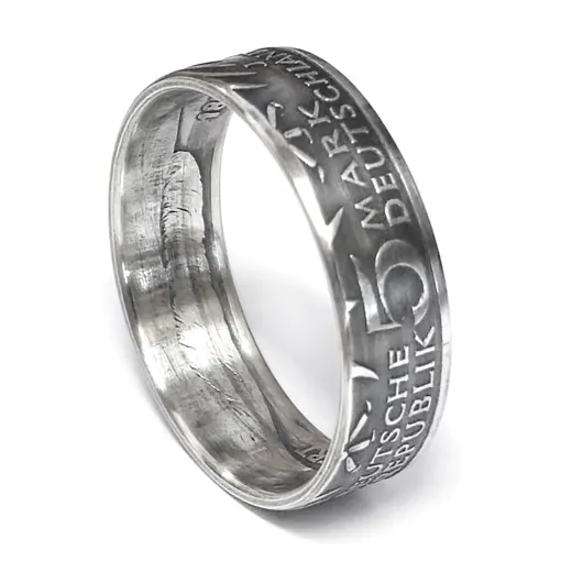 Münzring BRD 5 Mark 1975 Friedrich Ebert aus 625er Silber Größen 54 bis 72