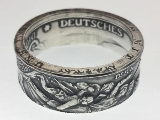 Münzring 3 Mark Kaiserreich 1913 der König rief Silber 900er