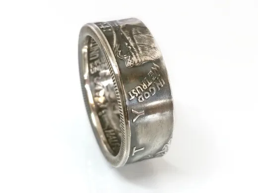 Münzring USA 1/2 Dollar Silber 900er Walking Liberty Größe 58 bis 72