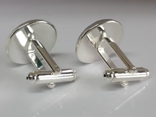 1 Paar Upcycling Metall Manschettenknöpfe Ø 17,8 mm Computer Platine in Grün