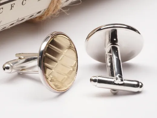 Manschettenknöpfe Ø 20 mm mit Schlagzeugbecken Inlay