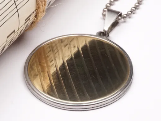 Anhänger Edelstahl Ø 38mm mit Schlagzeug Becken Inlay