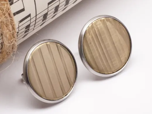 Ohrstecker Ø 18mm aus Edelstahl mit Schlagzeug Becken Inlay