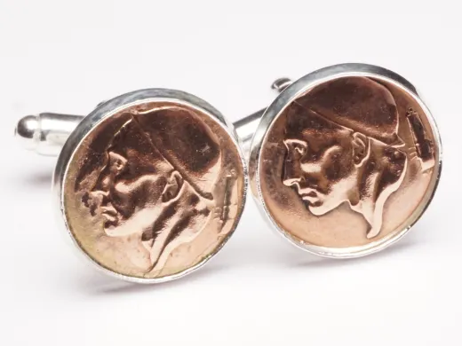 Manschettenknöpfe 50 Centime Belgien poliert Ø 17,7mm