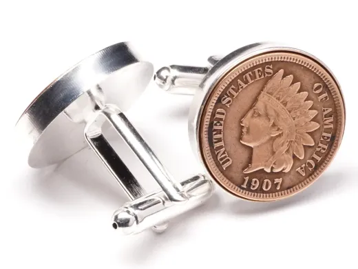 Manschettenknöpfe One Cent USA Indian Head Ø 20mm