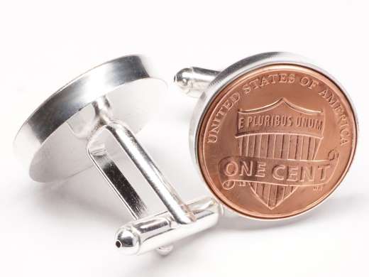 Manschettenknöpfe One Cent USA Union Shield Ø 20mm