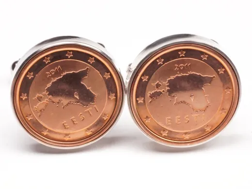 Manschettenknöpfe 2 Cent Estland Abbildung Estlands Ø 20mm