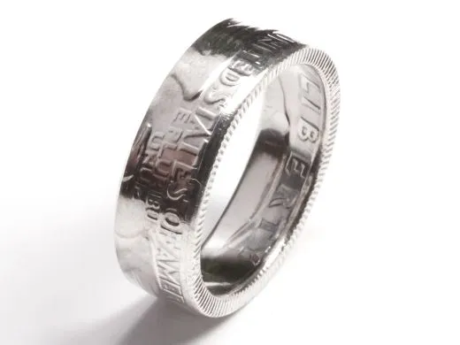 Münzring USA 1/4 Dollar Quarter Silber 900er Größe 46 bis 66