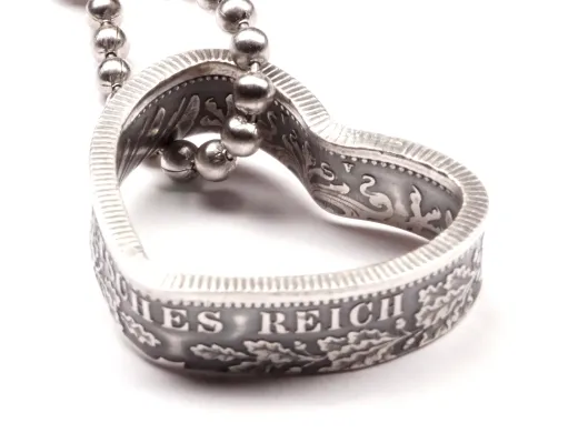 Herz Anhänger 1 Mark Kaiserreich 1891-1916 Silber 900er