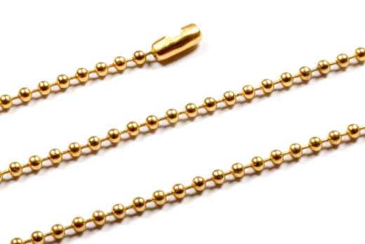 Edelstahl Kugelkette Länge ca.: 60 cm / Ø ca.: 2,4 mm Farbton: Gold