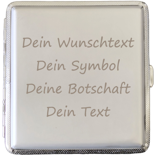 Zigarettenetui für 20 Zigaretten WUNSCHTEXT • Farbe Silber