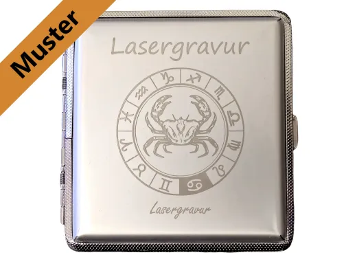 Zigarettenetui für 20 Zigaretten WUNSCHTEXT • Farbe Silber