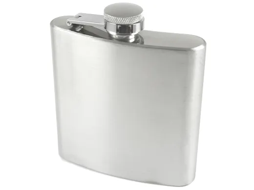 Flachmann Edelstahl gebürstet 180ml mit Monogramm