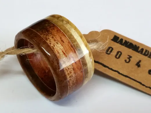 Upcycling Holzring aus echten Zigarrenkisten Breite ca.: 14 mm versiegelt