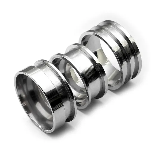 Ringrohlinge Edelstahl - Breite 10 mm poliert mit Nut konfigurierbar für kreative Gestaltung