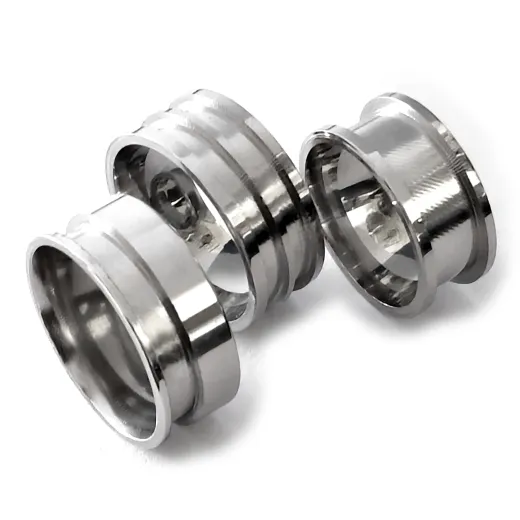 Ringrohlinge Edelstahl - Breite 10 mm poliert mit Nut konfigurierbar für kreative Gestaltung
