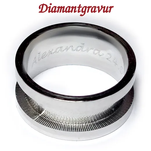 Ringrohlinge Edelstahl - Breite 10 mm poliert mit Nut konfigurierbar für kreative Gestaltung