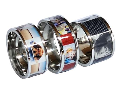 Fotoring aus Edelstahl personalisiert Ringbreite 9,5 mm