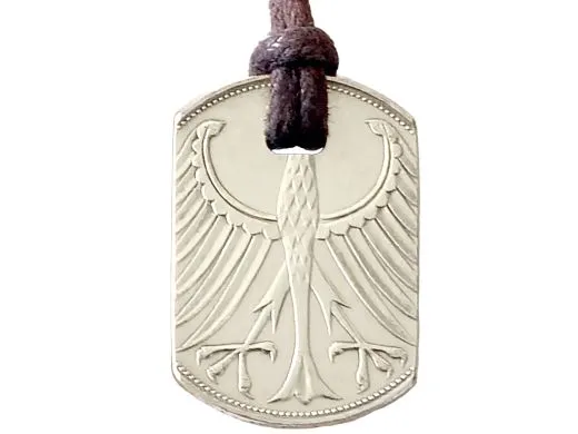 Anhänger Dog Tag 5 DM - Schmetterling - mit Inlay und Baumwollband