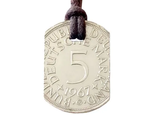 Anhänger Dog Tag 5 DM - Schmetterling - mit Inlay und Baumwollband