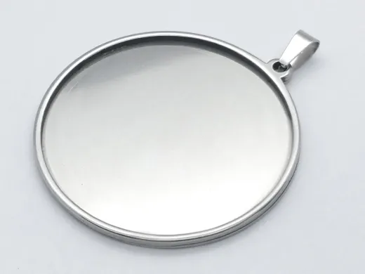 Anhänger Rohling Edelstahl Rund / Innen Ø 30 mm