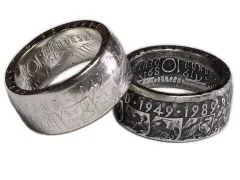 Münzring BRD 10 Mark 1989 40 Jahre BRD Silber 625er Größe 56 bis 72