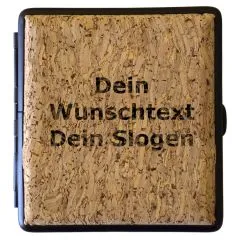 Zigarettenetui mit Gravur für 20 Zigaretten Metall mit Kork • Lasergravur