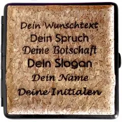 Zigarettenetui mit Gravur für 20 Zigaretten Metall mit Kork • Lasergravur