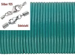Lederschnur rund Ø 2,0 mm Alhambra • Edelstahl oder Silber Verschluss