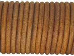 Lederschnur rund Ø 4,0 mm Vintage Hellbraun 0,5 Meter