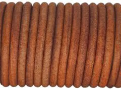 Lederschnur rund Ø 4,0 mm Vintage Burnt Orange 0,5 Meter