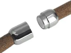 Magnetverschluss Edelstahl für Schnüre Ø 8,0 mm • Silber glänzend