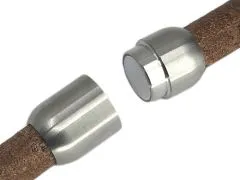 Magnetverschluss Edelstahl für Schnüre Ø 8,0 mm • Silber matt