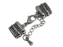 Karabinerverschluss Edelstahl für Schnüre 2 x Ø 5,0 mm • Vintage