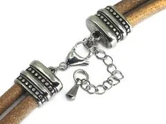 Karabinerverschluss Edelstahl für Schnüre 2 x Ø 5,0 mm • Vintage