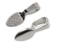 Anhängerschlaufe aus Metall Silberfarben zum Ankleben (2 Stück)