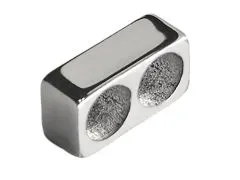 Spacer - Zwischenstück aus Edelstahl für Schnüre 2 x Ø 4,0 mm • Silber glänzend