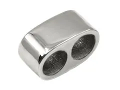 Spacer - Zwischenstück aus Edelstahl für Schnüre 2 x Ø 3,0 mm • Silber glänzend