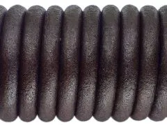 Lederschnur rund Ø 6,0 mm Dunkelbraun Vintage 0,5 Meter