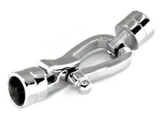 Schnappverschluss Edelstahl für Schnüre Ø 6,0 mm • Silber glänzend