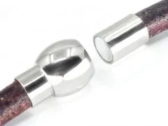 Magnetverschluss Edelstahl für Schnüre Ø 6,0 mm • Silber glänzend