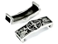 Zwischenteil aus Edelstahl für Schnüre Ø 2 x 4 mm • Vintage