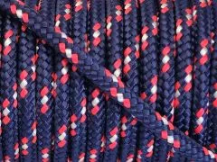 Segeltau Ø 4,0 mm Dunkelblau-Rot-Weiß 0,5 Meter