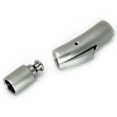 Bajonettverschluss Edelstahl für Schnüre Ø 8,0 mm 30 x 10 mm • Silber matt