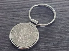 Metall Schlüsselanhänger Kennedy half Dollar Staatssiegel aus Cu-Ni
