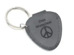 Schlüsselanhänger schwarz für Plektren mit Gravur