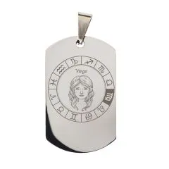 Anhänger Dog Tag Edelstahl mit Sternzeichen • Personalisierbar