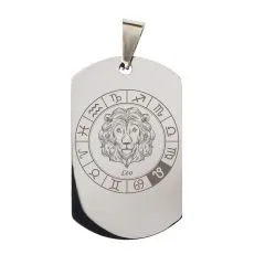 Anhänger Dog Tag Edelstahl mit Sternzeichen • Personalisierbar