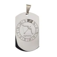 Anhänger Dog Tag Edelstahl mit Sternzeichen • Personalisierbar